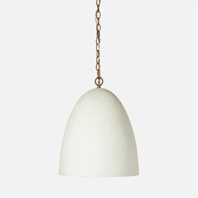 Mediterranean - Style Ceiling Lights with Terra - Cotta and Ceramic DetailsMade Goods Talynn Plaster Bell Pendant