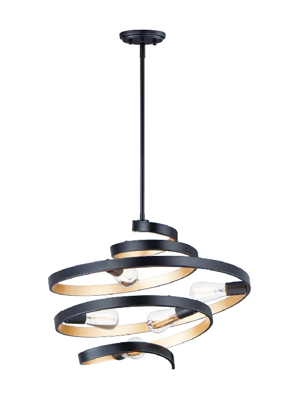 Mediterranean - Style Ceiling Lights with Terra - Cotta and Ceramic DetailsMaxim Twister 12235BKGLD Pendant Light - Black / Gold