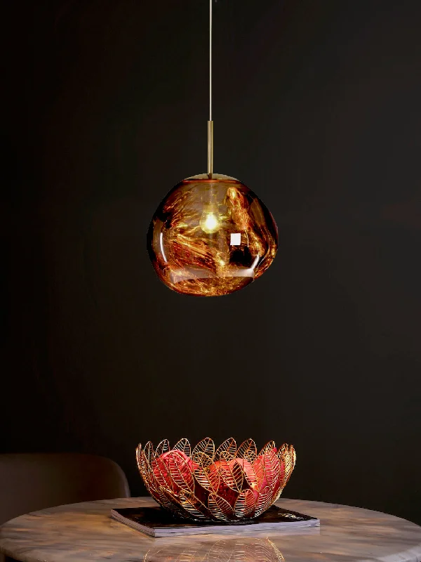 Japanese - Inspired Ceiling Lights with Shoji - Screen - like DiffusersMelt Gold Pendant Light