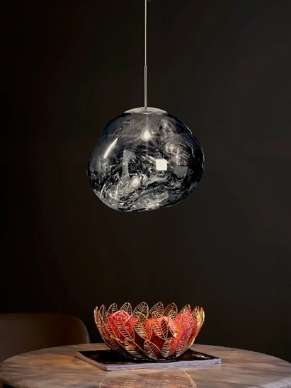 Gothic Ceiling Lights with Dark Metalwork and Pointed ArchesMelt Silver Pendant Light