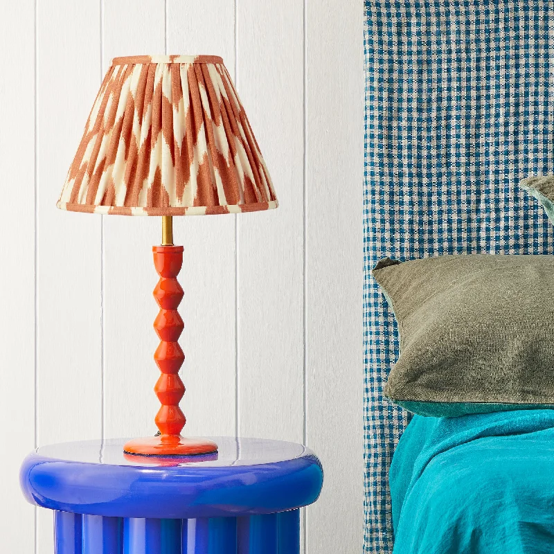 leather table lamps with a distressed texture for a rugged charmMildred table lamp in tangerine