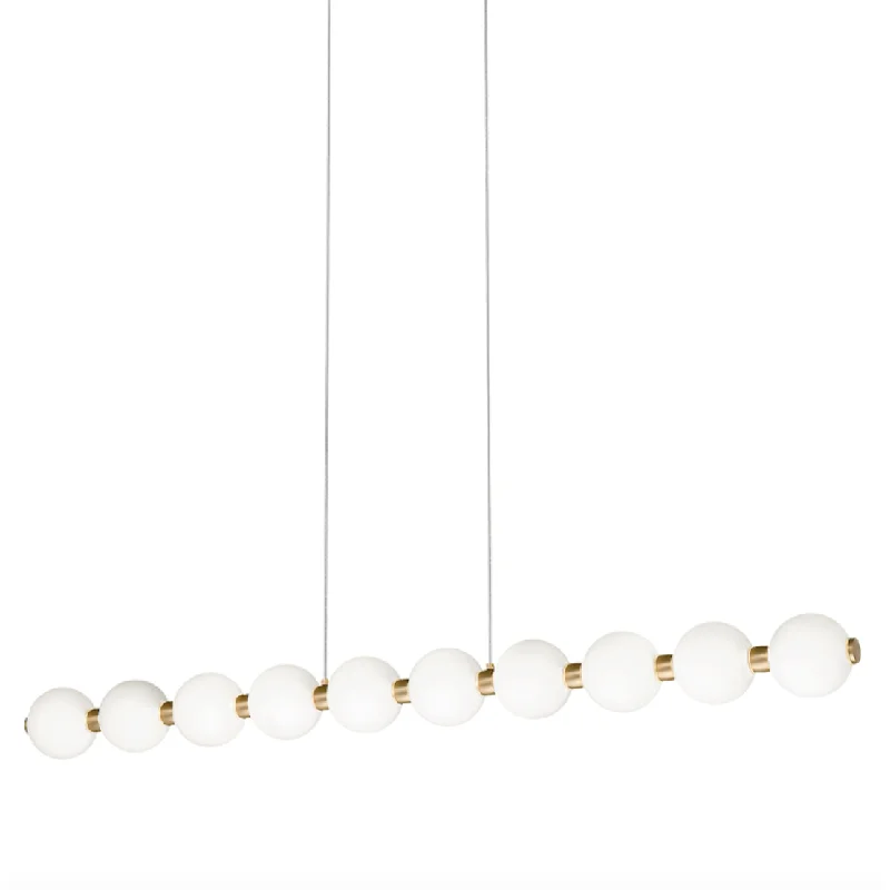 Moroccan Ceiling Lights with Colorful Stained Glass and Geometric CarvingsOni 37" Linear LED Pendant