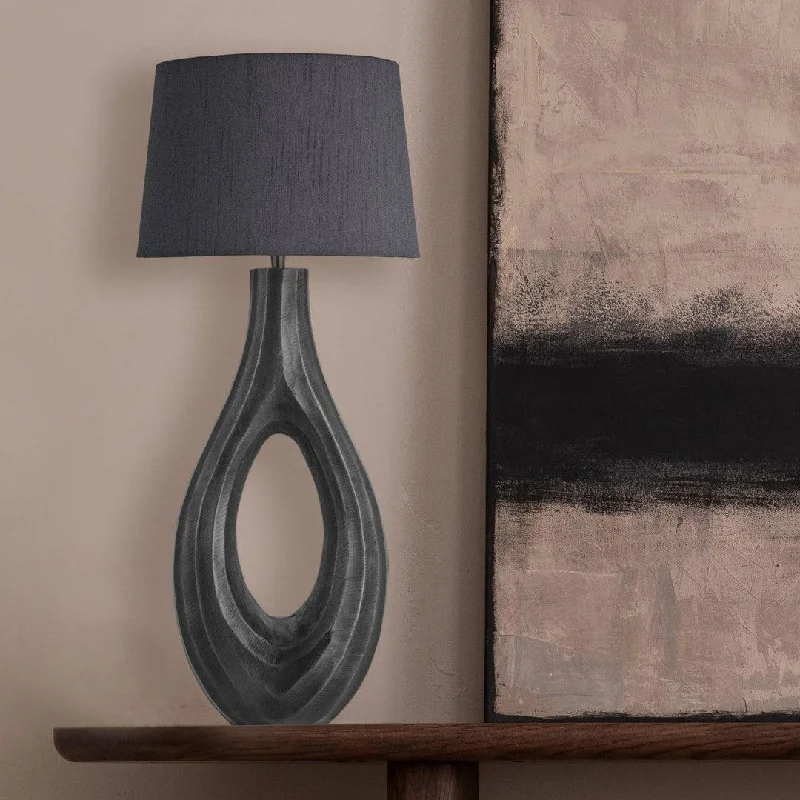 modern minimalist table lamps for contemporary living roomsOrnate Ellipse Table Lamp - Pewter