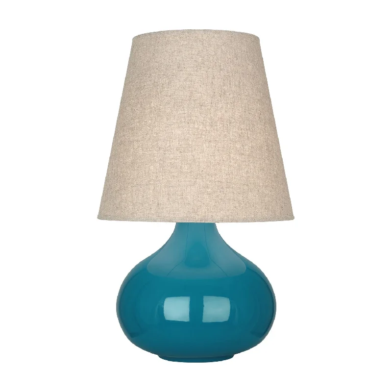leather table lamps with a distressed texture for a rugged charmPeacock June Accent Lamp