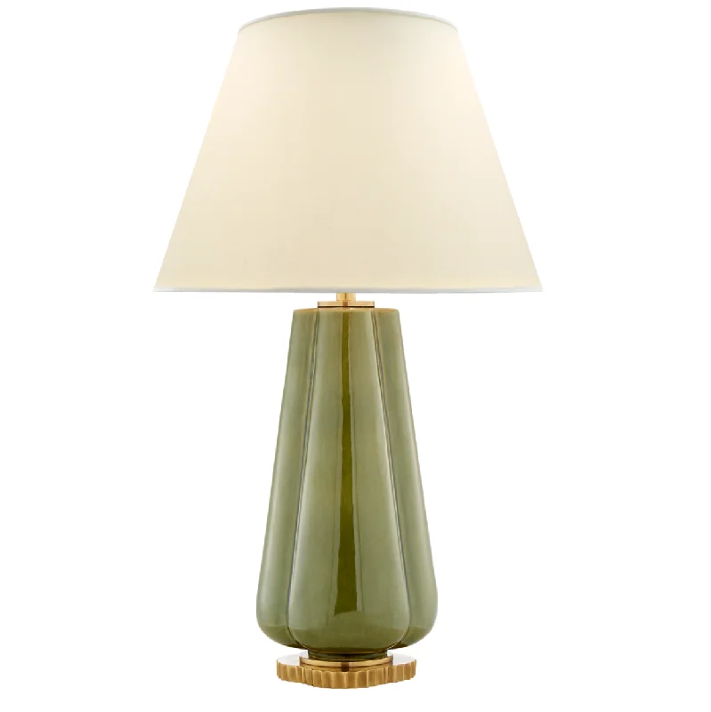 ceramic table lamps with hand painted designs for an artistic touchVisual Comfort & Co. Penelope Table Lamp-Percale Shade