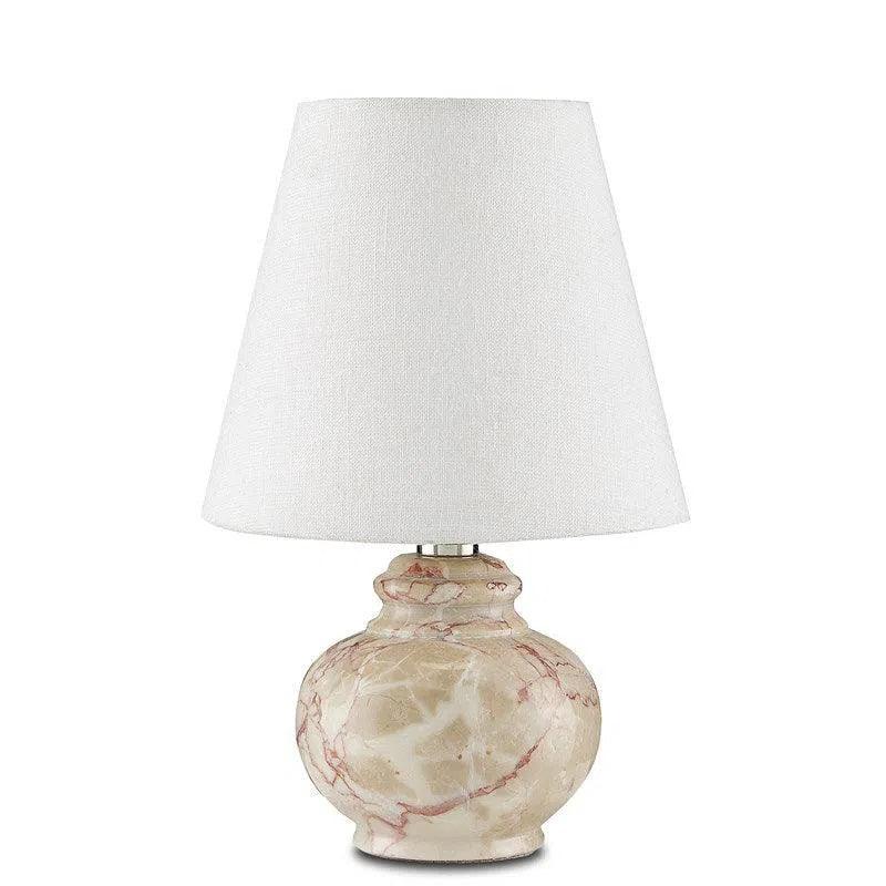 marble table lamps with a luxurious veined pattern for high end decorPink Piccolo Tan Mini Table Lamp