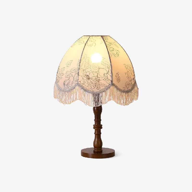 bohemian table lamps with colorful patterns for eclectic bedroomsPrinted Tassel Table Lamp