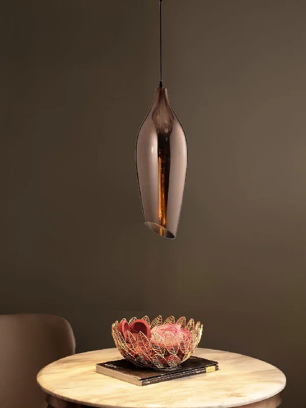 Tropical - Themed Ceiling Lights with Palm - Leaf Shapes and Rattan WrapsQuino Copper Pendant Light