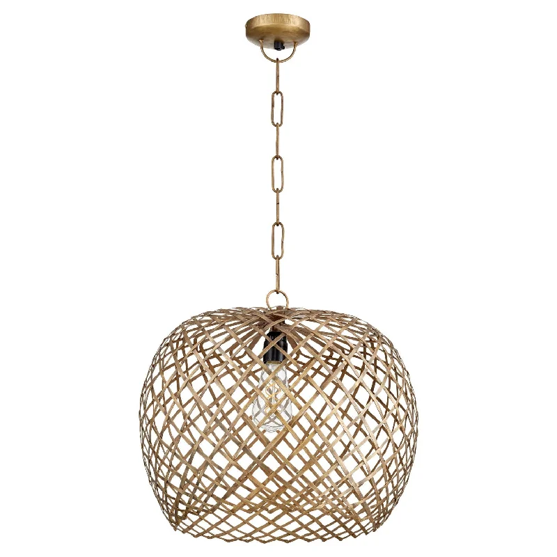 Indian - Themed Ceiling Lights with Intricate Filigree and Mirror WorkQuorum Artisan Pendants 81-75 Pendant Light - Artisan Brass