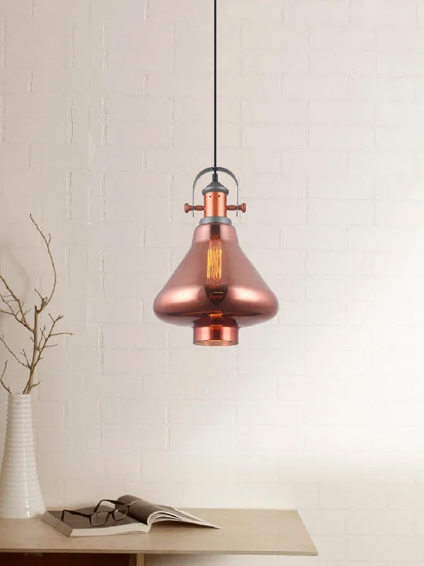 Tropical - Themed Ceiling Lights with Palm - Leaf Shapes and Rattan WrapsRegian Copper Pendant Light