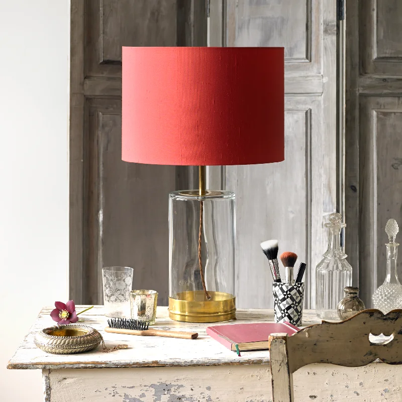 glass table lamps with a frosted surface for soft light diffusionRegular Wisteria table lamp in brass and clear glass