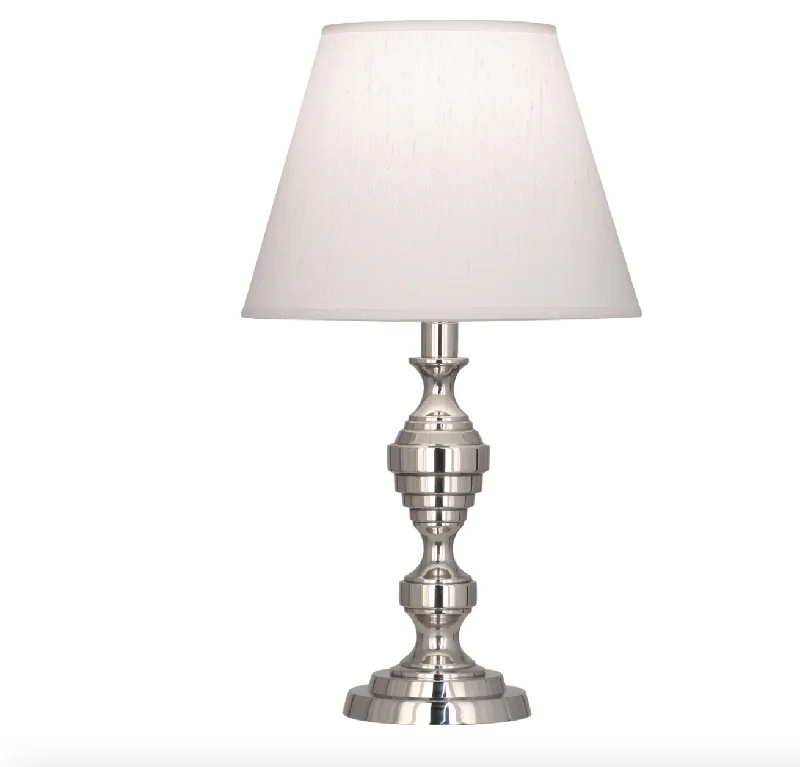 bohemian table lamps with colorful patterns for eclectic bedroomsRobert Abbey Arthur Table Lamp Polished Nickel - Ivory Shade