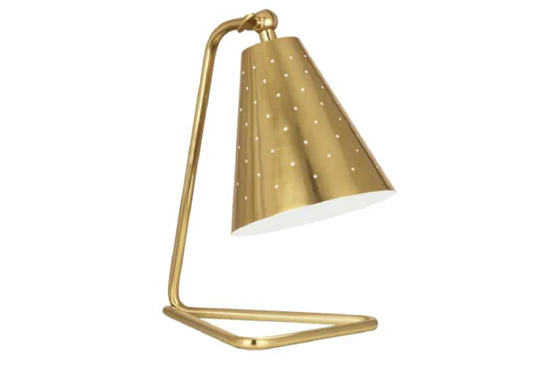 bohemian table lamps with colorful patterns for eclectic bedroomsRobert Abbey Pierce Brass Task Table Lamp