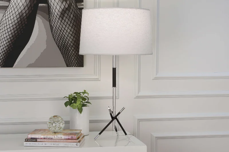 industrial style table lamps with exposed bulbs for loft apartmentsRobert Abbey Thatcher Nickel Table Lamp