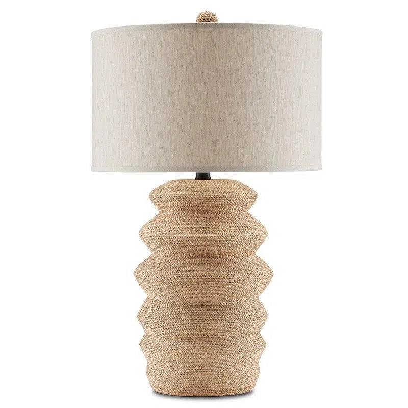 glass table lamps with a frosted surface for soft light diffusionSatin Black Abaca Rope Kavala Table Lamp Barry Goralnick