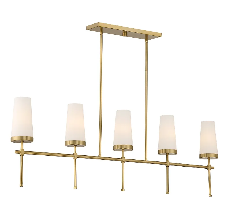Victorian - Inspired Ceiling Lights with Ornate Crystal ChandeliersSavoy House Haynes 1-2803-5-322 Pendant Light - Warm Brass
