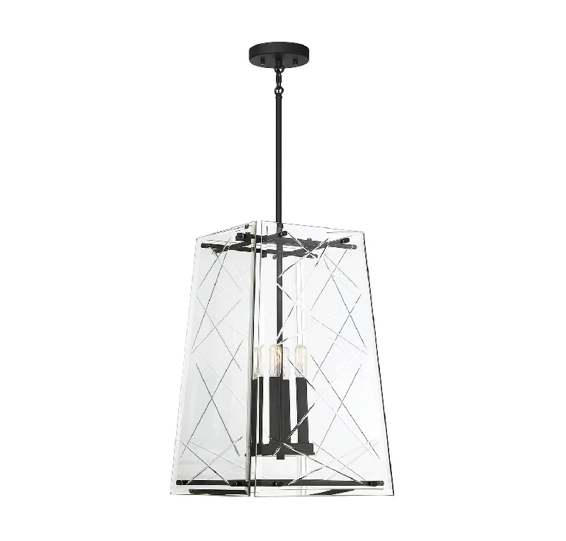Gothic Ceiling Lights with Dark Metalwork and Pointed ArchesSavoy House Kole 3-1617-4-89 Pendant Light - Matte Black