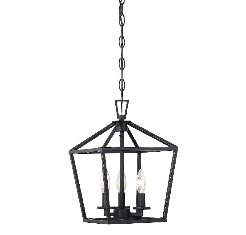 Scandinavian Style Ceiling Lights with Light Wood AccentsSavoy House Townsend 3-320-3-89 Pendant Light - Matte Black