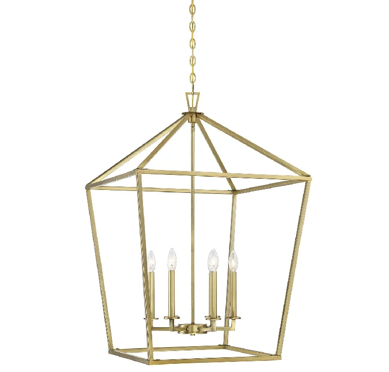 Bohemian Ceiling Lights with Beads, Tassels, and Colorful GlassSavoy House Townsend 3-322-6-322 Pendant Light - Warm Brass