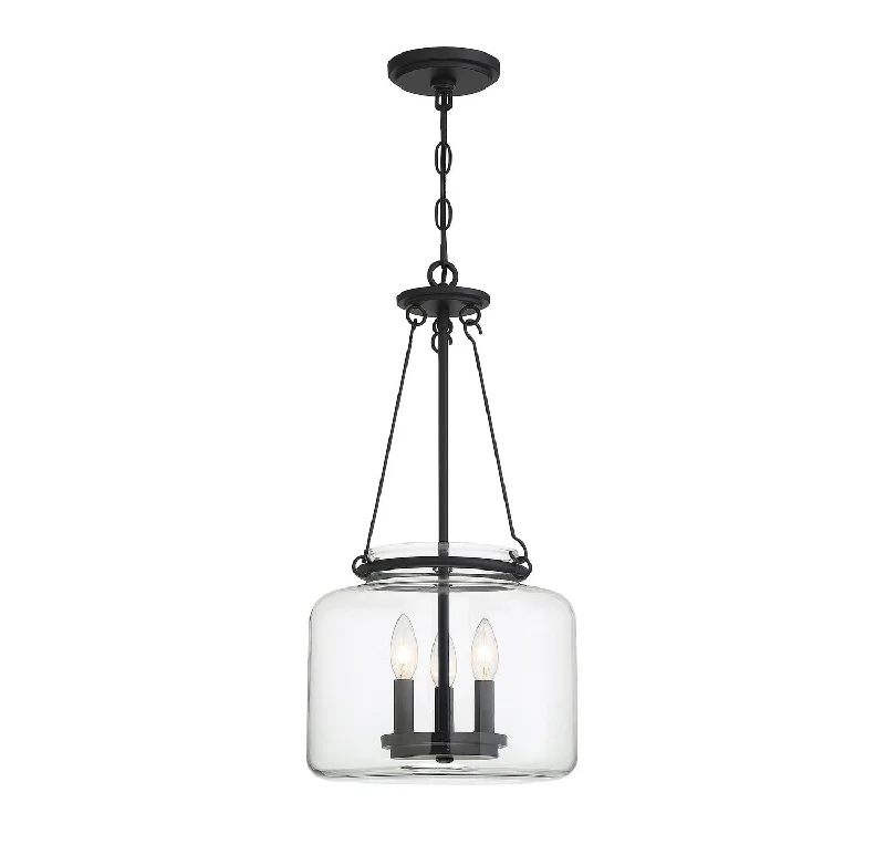 Victorian - Inspired Ceiling Lights with Ornate Crystal ChandeliersSavoy House Akron 7-9006-3-89 Pendant Light - Matte Black