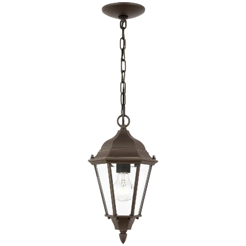 Mediterranean - Style Ceiling Lights with Terra - Cotta and Ceramic DetailsSea Gull Lighting Bakersville 1-Light Clear Glass Pendant without Bulb