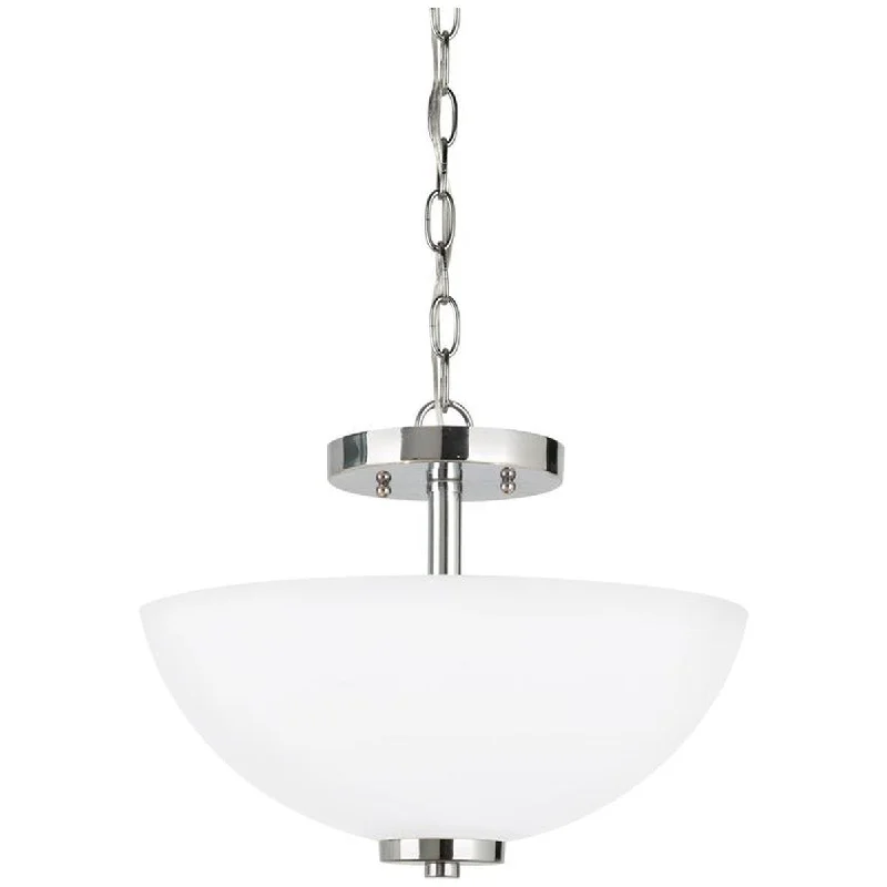 Bohemian Ceiling Lights with Beads, Tassels, and Colorful GlassSea Gull Lighting Contemporary Steel 2-Light Semi-Flush Pendant