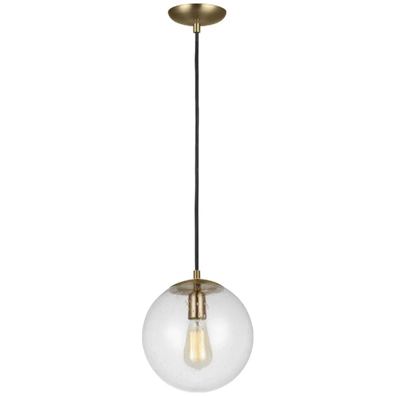 Art Deco Ceiling Lights with Geometric Patterns and Metallic FinishesSea Gull Lighting Leo - Hanging Globe 1-Light Pendant - Steel