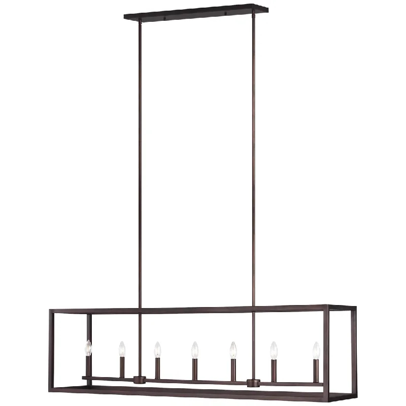 Mid - Century Modern Ceiling Lights with Simple, Sleek LinesSea Gull Lighting Moffet Street 7-Light Island Pendant without Bulb
