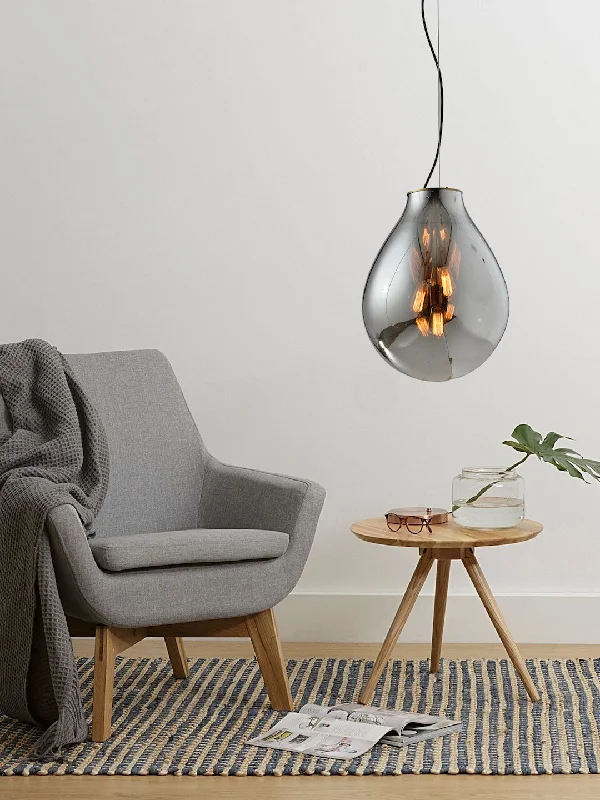 Metal Ceiling Lights in Brass, Copper, Stainless Steel, and IronSiora Smoky Grand Pendant Light