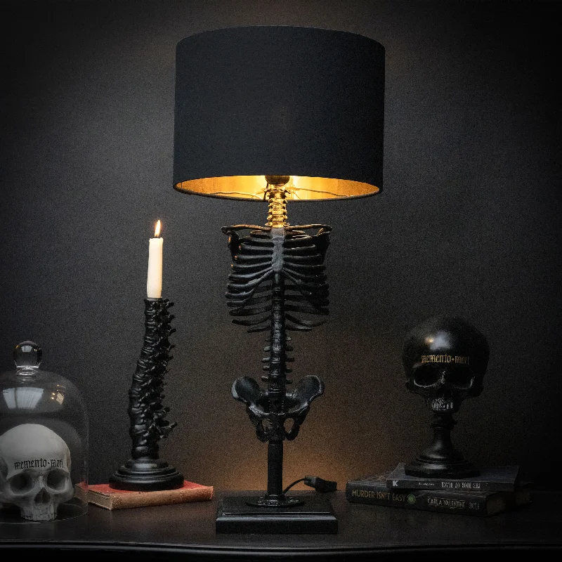 art deco table lamps with geometric shapes for a retro touchThe Skeleton Lamp by The Blackened Teeth