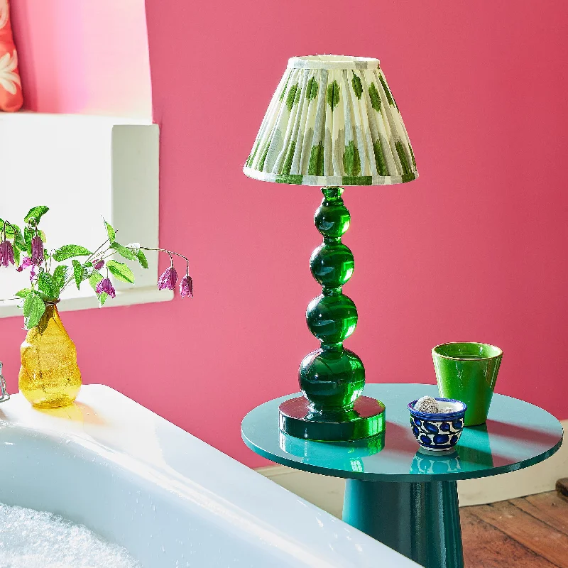 bohemian table lamps with colorful patterns for eclectic bedroomsSmaller Aurora rechargeable table lamp in green