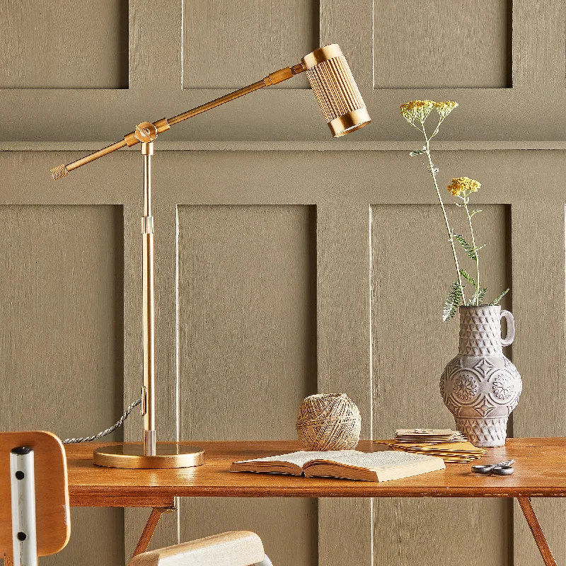 gothic style table lamps with dark finishes for a mysterious lookStilt desk lamp in antiqued brass