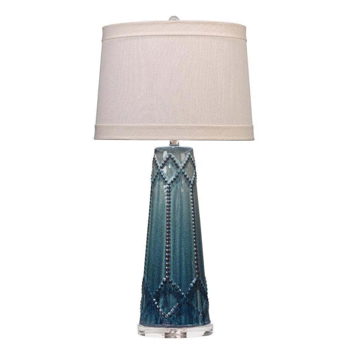 rustic farmhouse table lamps for cozy kitchensTeal Ceramic Hobnail Table Lamp