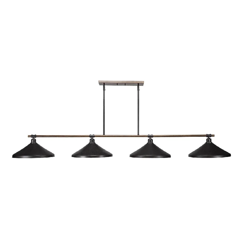 Industrial Style Ceiling Lights with Exposed Bulbs and Metal CagesToltec Blacksmith 1744-422-dg Pendant Light - Painted Wood-Look & Dark Granite