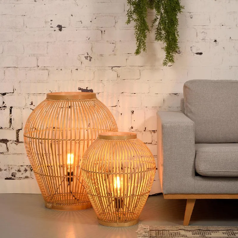 art deco table lamps with geometric shapes for a retro touchTuvalu Bamboo Floor Lamp