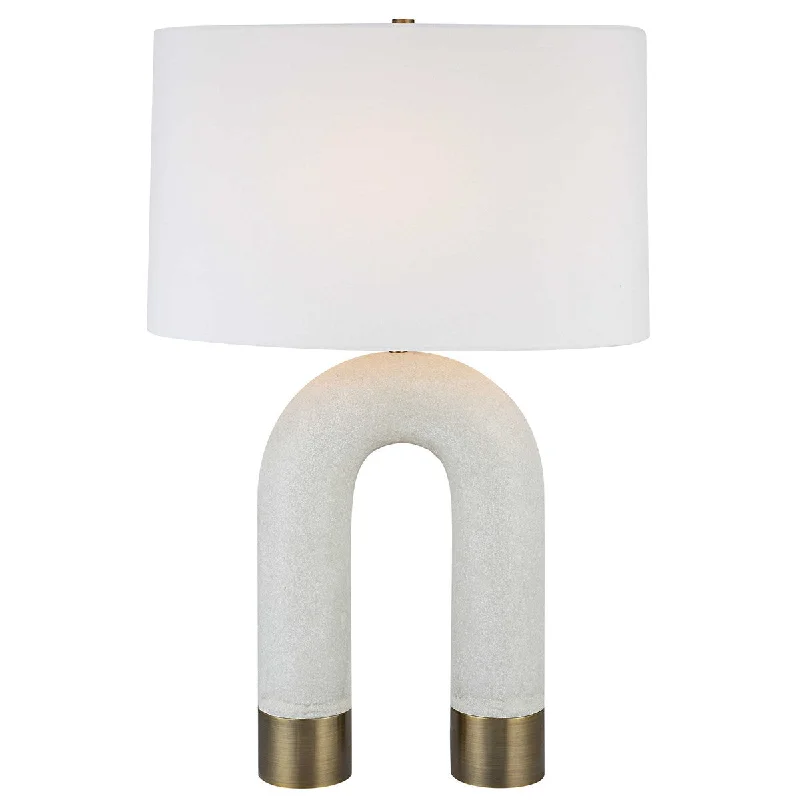 leather table lamps with a distressed texture for a rugged charmU-Turn Table Lamp