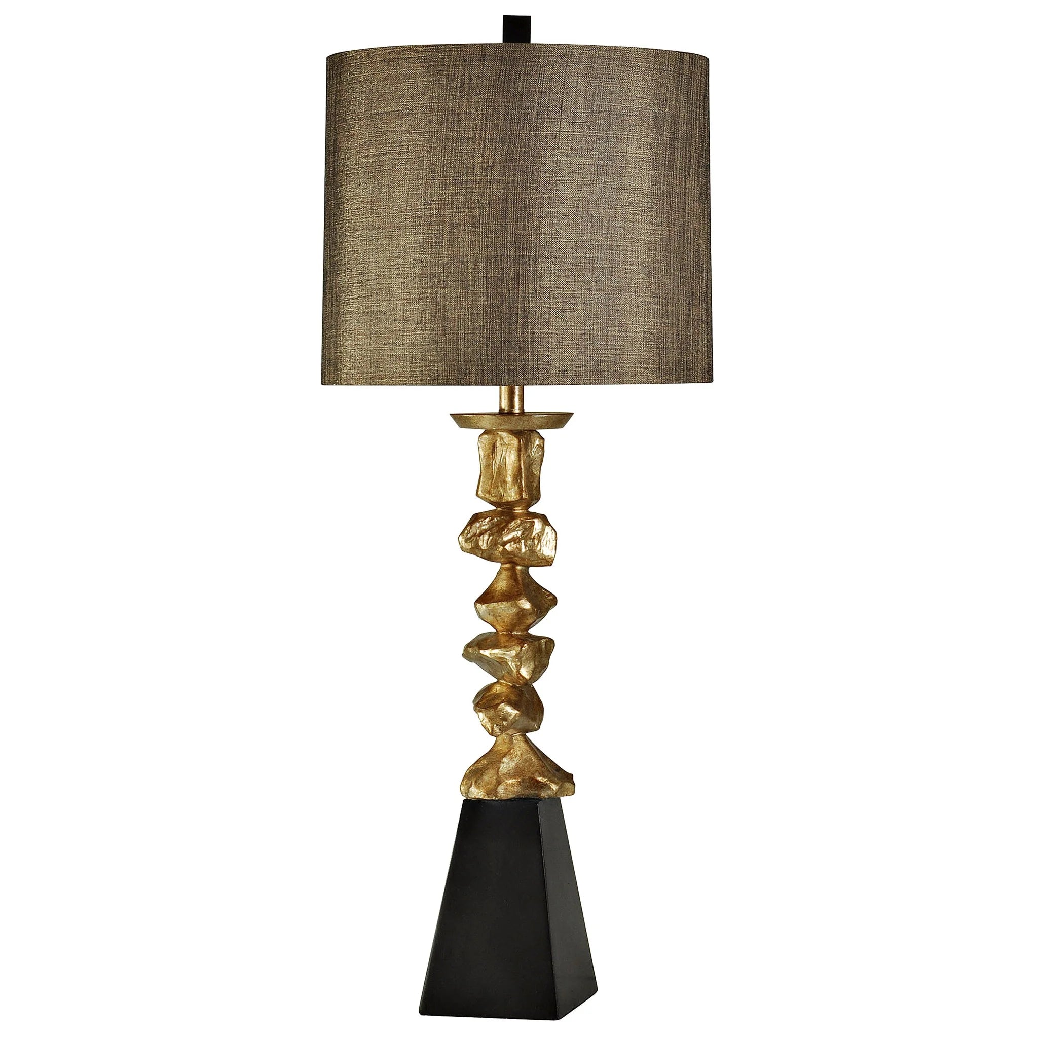 fabric table lamps with a linen shade for a relaxed and breathable lookVintage Gold & Black Contemporary Table Lamp