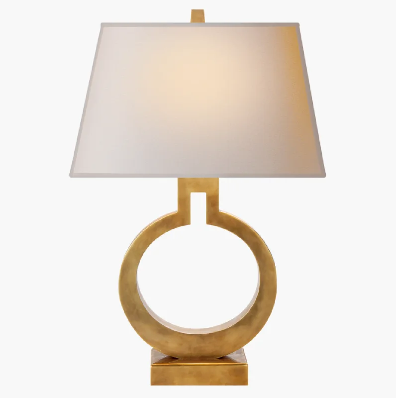marble table lamps with a luxurious veined pattern for high end decorVisual Comfort & Co. Ring Form Table Lamp, Small
