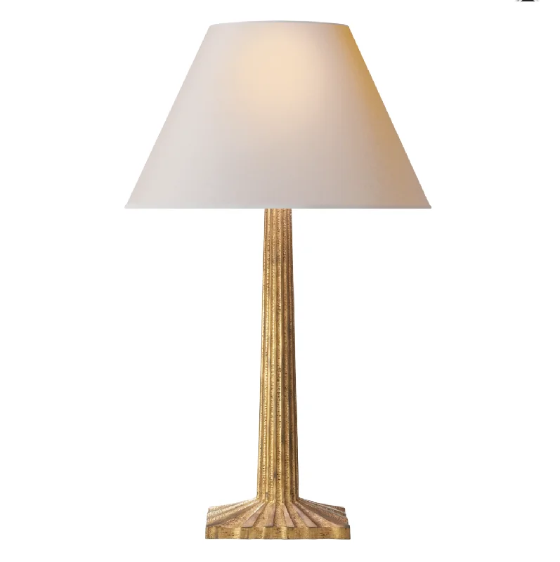 metal table lamps with a matte black finish for a sleek appearanceVisual Comfort & Co. Strie Fluted Column Lamp