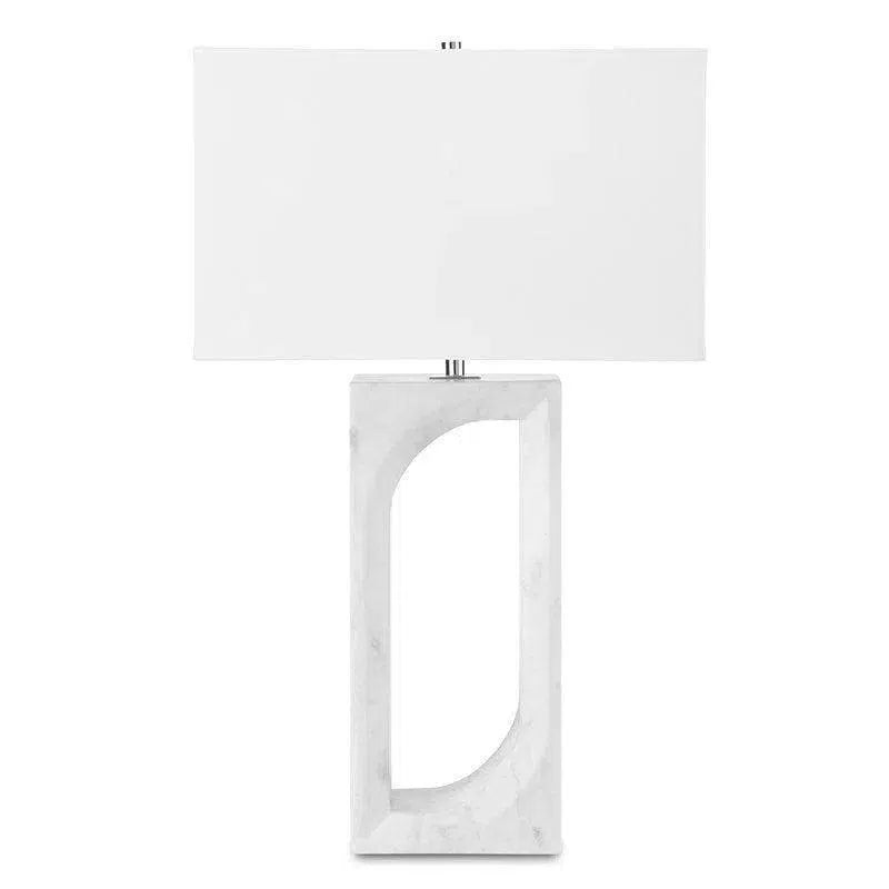 glass table lamps with a frosted surface for soft light diffusionWhite Marble Gemini Table Lamp