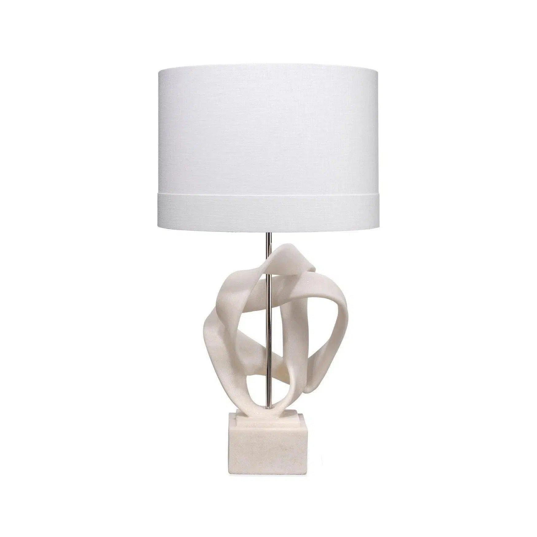 modern minimalist table lamps for contemporary living roomsWhite Polyresin Intertwined Table Lamp