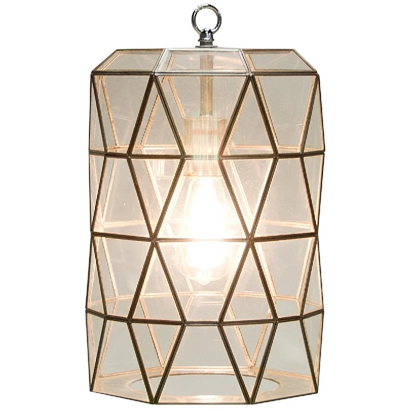 Art Nouveau Ceiling Lights with Organic, Flowing ShapesWorlds Away Small Glass Faceted Pendant MARIAH