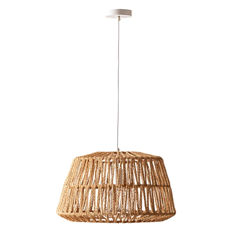 Rustic Ceiling Lights with Reclaimed Wood and Distressed FinishesWoven Jute Bell Natural Pendant 25cm